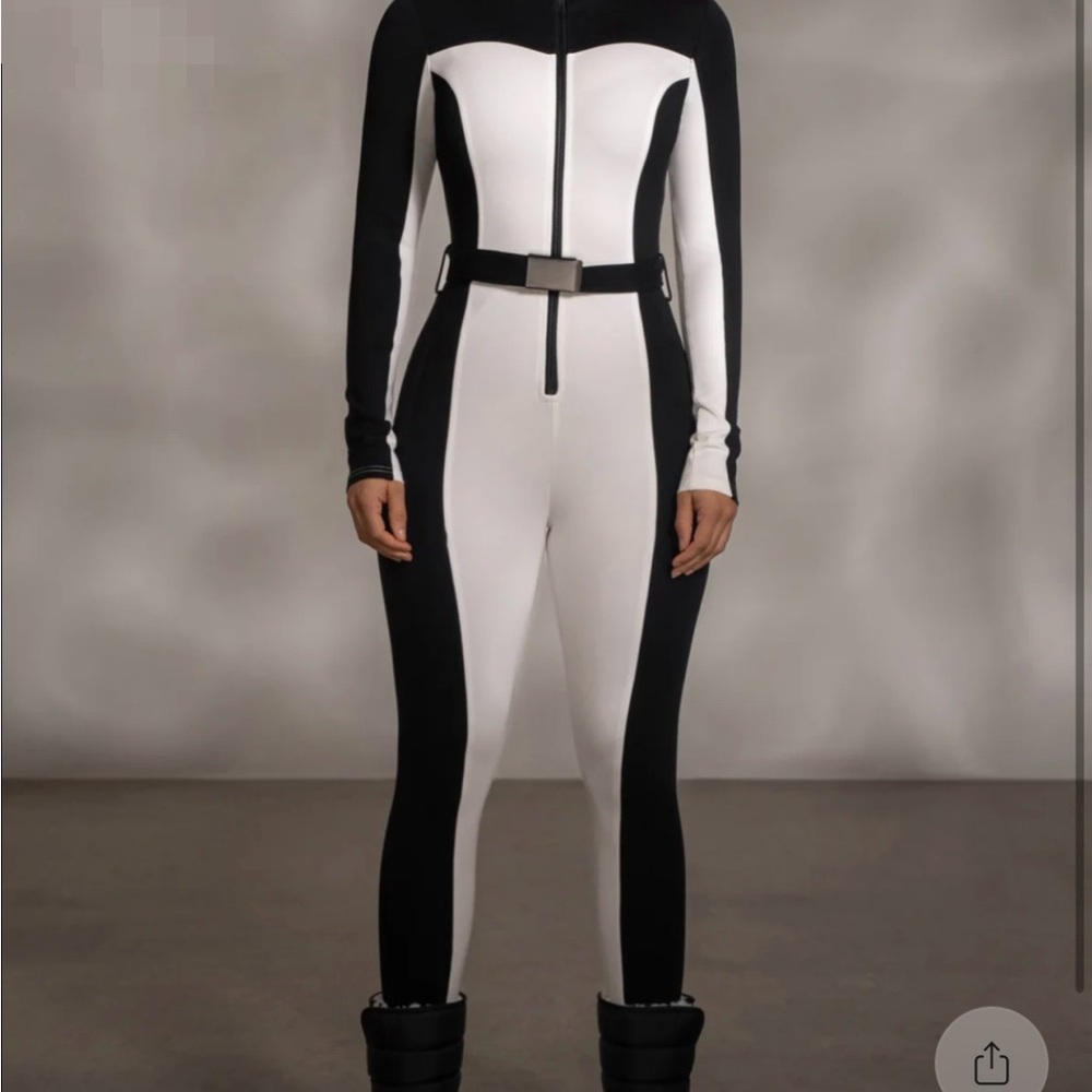 Black and White Women's Ski Suit